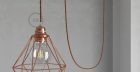 Lamp With Diamond Cage Copper Finish TC23 Deer Cotton Cable Elegant Ideas Design